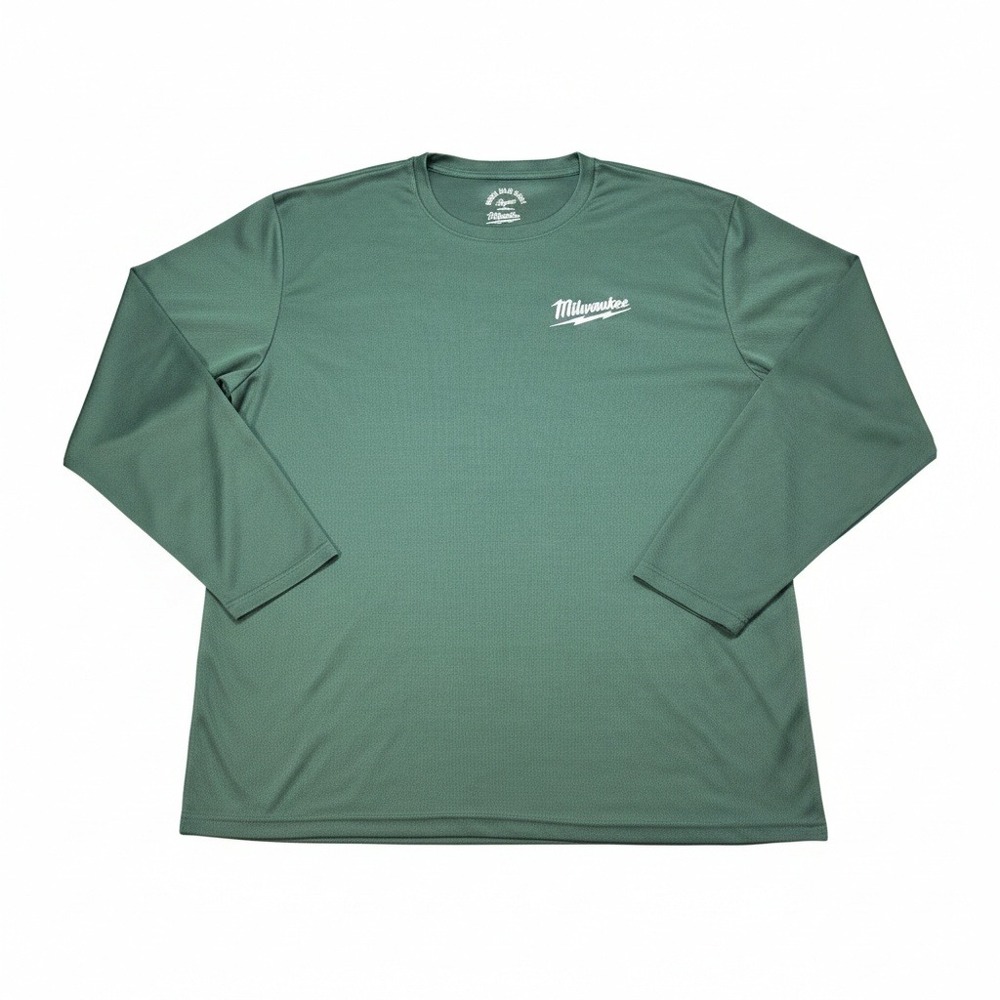Milwaukee Tool Mens 3XL Long Sleeve Performance Shirt Forest Green Graphic Tee